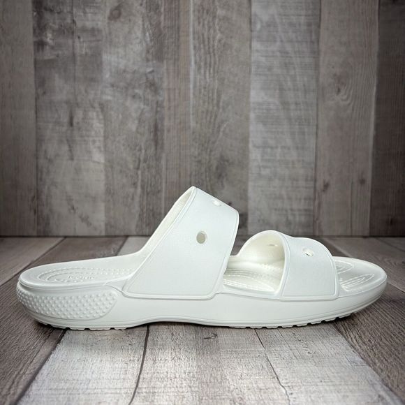 Crocs Women's Classic Slide Sandal Comfort Two Strap Slip On White Size 8 - Picture 6 of 13